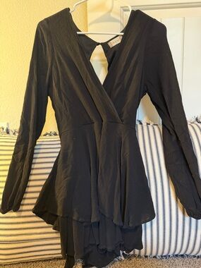 Altar'd State Black Long-Sleeve High-Low Dress